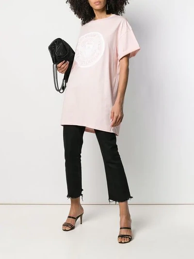 BALMAIN LOGO超大款T恤 - 粉色