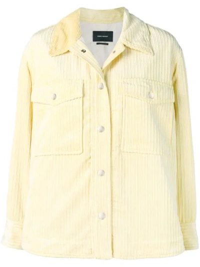 Shop Isabel Marant Ribbed Shirt Jacket In Yellow