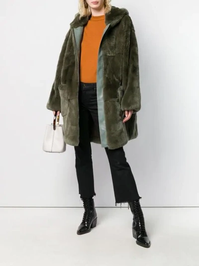 Shop Liska Pallas Coat In Green