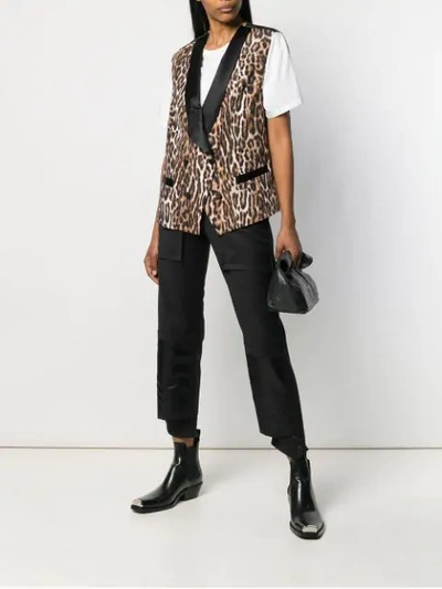Shop R13 Leopard Print Waistcoat In Brown