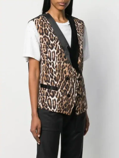 Shop R13 Leopard Print Waistcoat In Brown