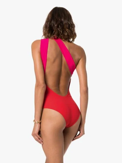Shop Araks Venetia Two-tone Swimsuit In Red