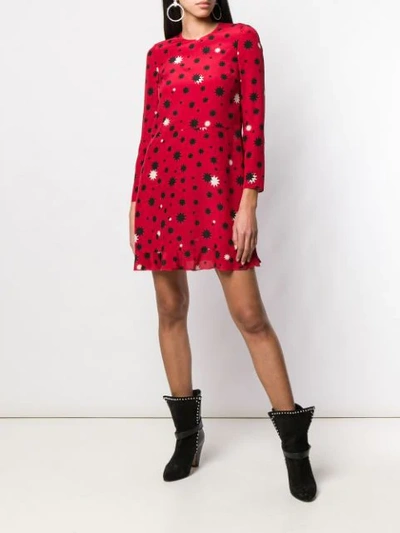 Shop Red Valentino Star Print Shift Dress In Red
