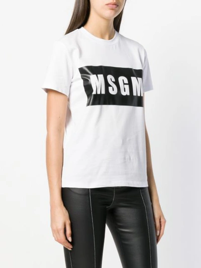 Shop Msgm Logo Outline T-shirt In White