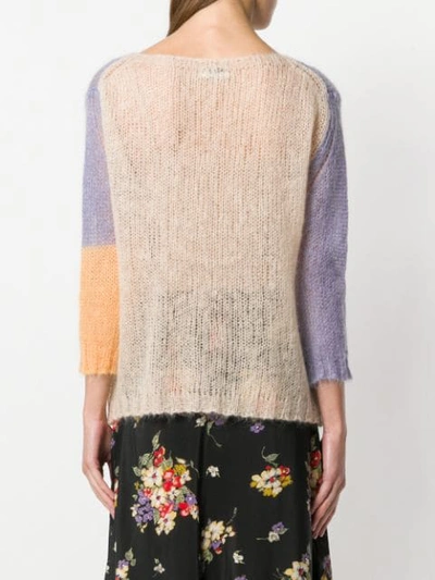 Shop Forte Forte Colour-block Fitted Sweater In Pink
