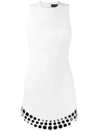 Shop David Koma Embellished Hem Mini Dress - White
