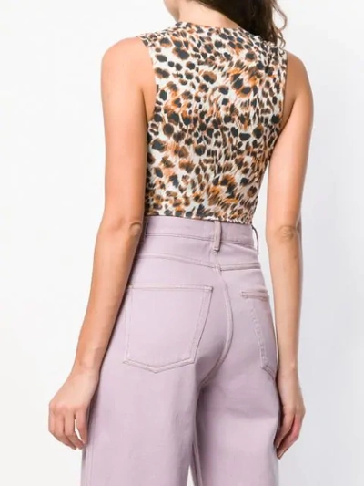 Shop Nanushka Leopard Print Bodysuit In Ocelot