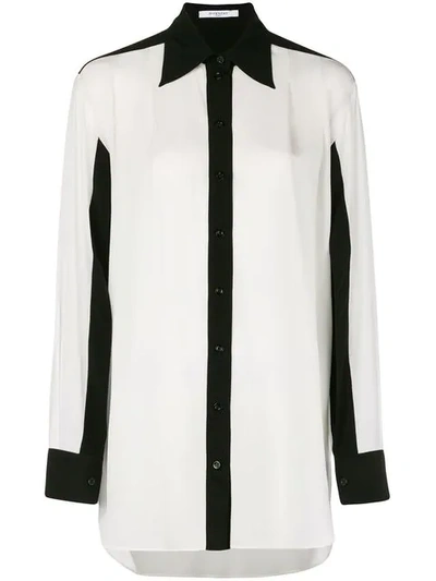 Givenchy Contrast Trim Blouse In White