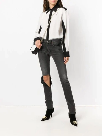 Givenchy Contrast Trim Blouse In White