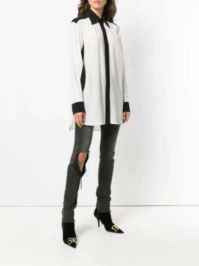 Givenchy Contrast Trim Blouse In White