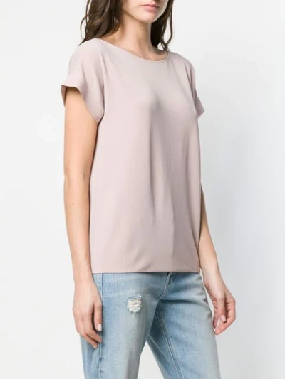 Shop Giorgio Armani Mesh Short Sleeve Top In Pink