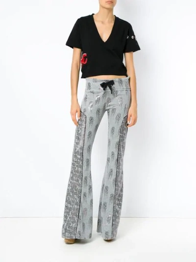 Shop Andrea Bogosian Flared Trousers In Grey