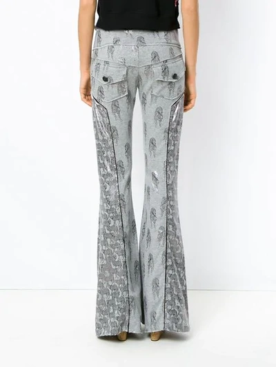 Shop Andrea Bogosian Flared Trousers In Grey
