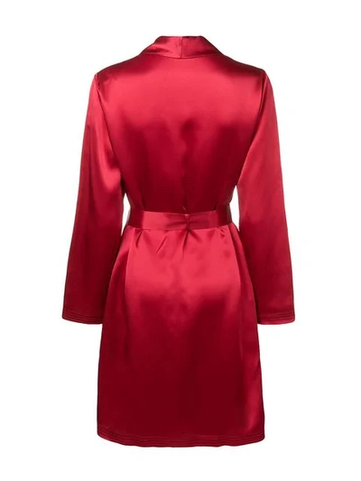Shop La Perla Kimono Short Robe In Red