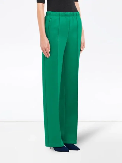 Shop Prada Straight-leg Track Pants In Green