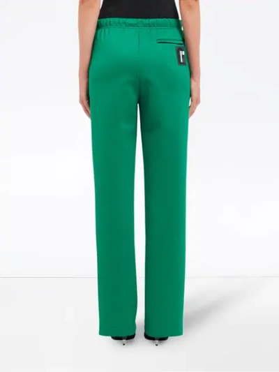 Shop Prada Straight-leg Track Pants In Green