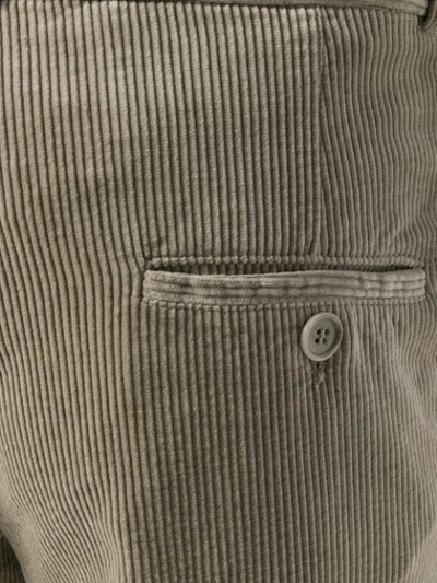 Shop Aspesi Cropped Corduroy Trousers - Neutrals