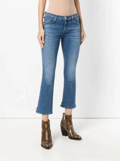Shop J Brand Bootcut Cropped Jeans In Blue