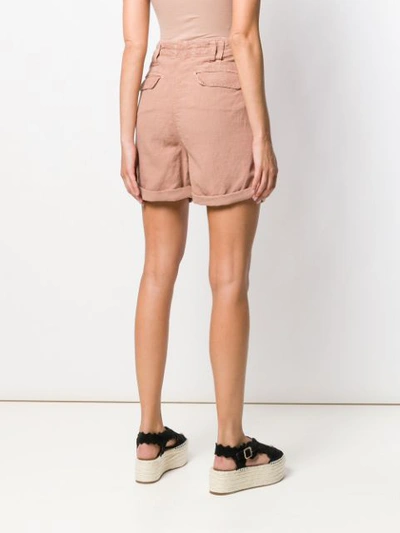 Shop Cotélac High Rise Buttoned Shorts - Neutrals