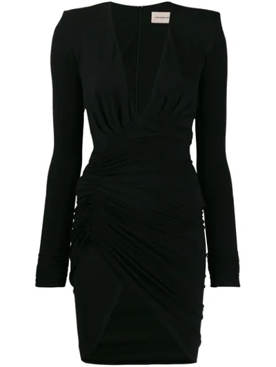 Shop Alexandre Vauthier Long-sleeve Fitted Dress - Black