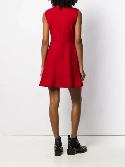 Shop Red Valentino Heart Pocket Mini Dress In D05 Deep Red