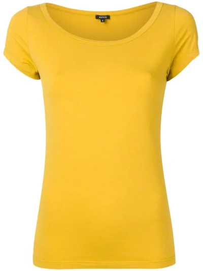 Shop Aspesi Round Neck T-shirt - Yellow