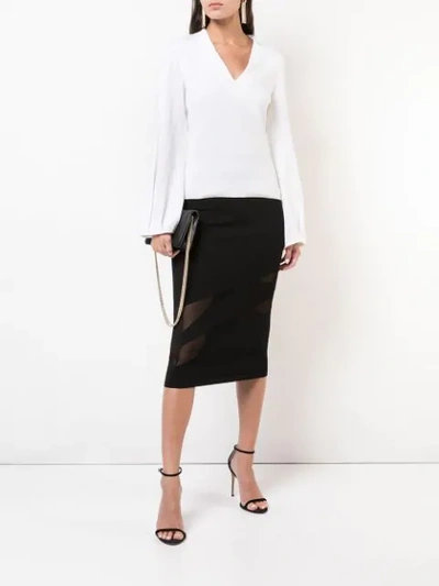 Shop Cushnie Cut Out Pencil Skirt In Black