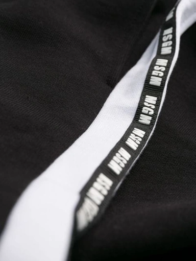 Msgm Embroidered Cotton-blend Fleece Track Pants In Black