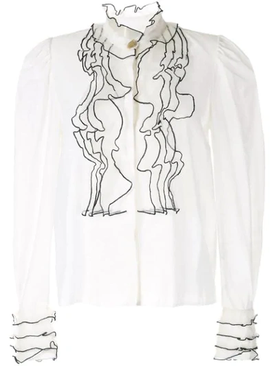 Shop Aje Embroidered Blouse In White