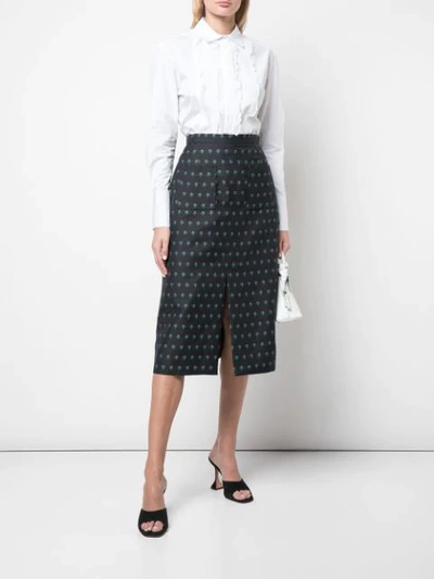 ALEXA CHUNG FLORAL PRINT SKIRT - 黑色