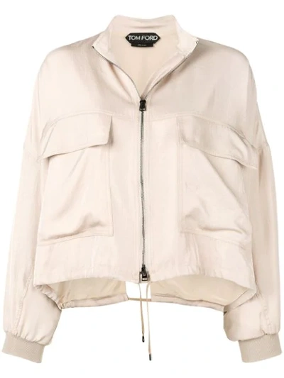 Shop Tom Ford Zipped Jacket In Neutrals