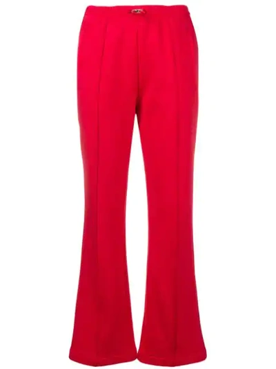 Shop Moncler Drawstring Track Trousers In Red