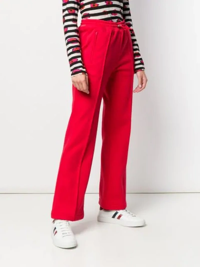 Shop Moncler Drawstring Track Trousers In Red