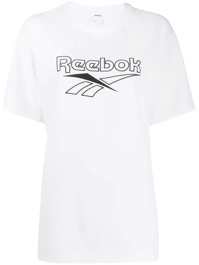 Shop Reebok Logo Print Jersey T In White