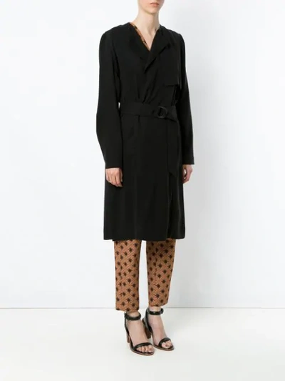 Shop Andrea Marques Belted Trenchcoat In Preto