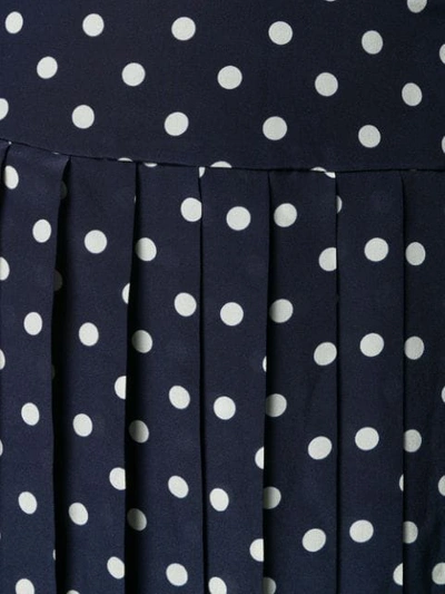 Shop Alessandra Rich Polka Dot Pleated Skirt - Blue