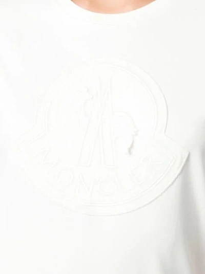 Shop Moncler Embroidered Logo Plaque T-shirt In White