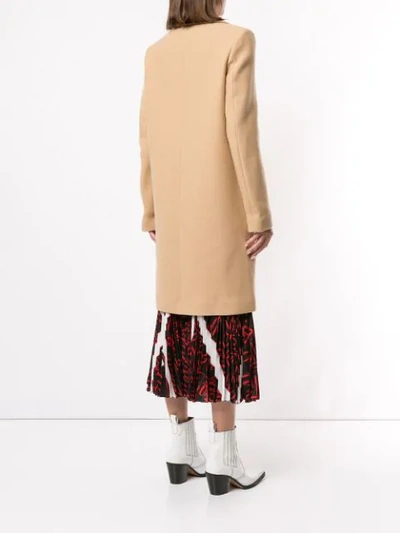 Shop Msgm Single Breasted Coat In Brown