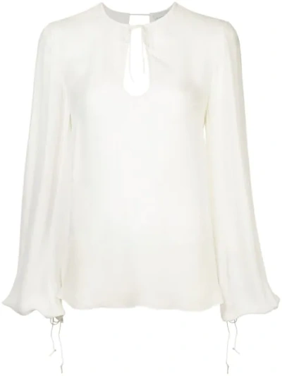 Shop Rebecca Vallance Lilly Long-sleeve Blouse - White