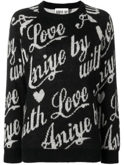 Shop Aniye By Knitted Logo Jumper - Black