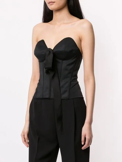 Shop Olivier Theyskens Satin Corset In Black