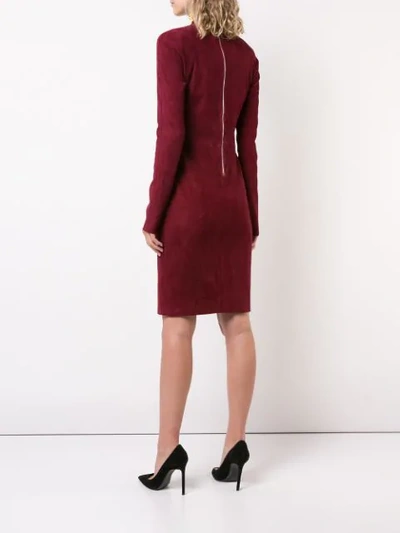 Shop Jitrois Long-sleeve Fitted Dress - Red