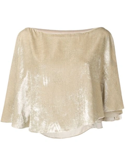 Shop Sonia Rykiel Cropped Velvet Blouse In Neutrals