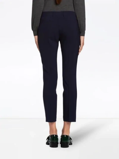 Shop Prada Cropped Tailored Trousers In Blue