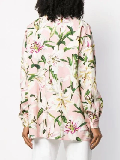 Shop Dolce & Gabbana Floral Print Shirt In Pink