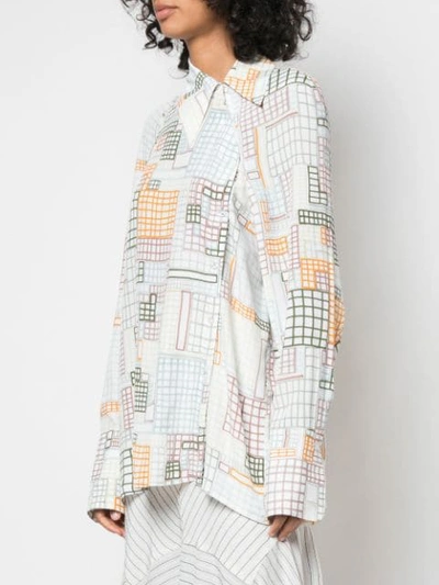 Shop Rosetta Getty Geometric Print Shirt In White ,multicolour