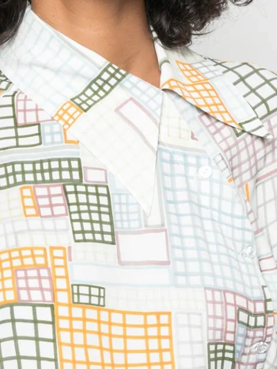 Shop Rosetta Getty Geometric Print Shirt In White ,multicolour