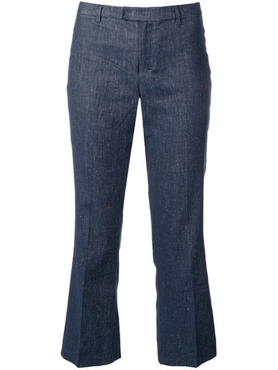 Shop Max Mara Cropped Low Rise Jeans In Blue