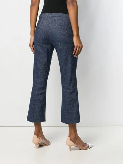 Shop Max Mara Cropped Low Rise Jeans In Blue