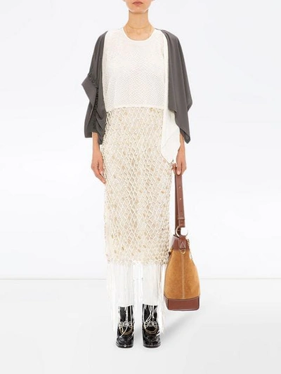 Shop Jw Anderson Macrame Dress In White